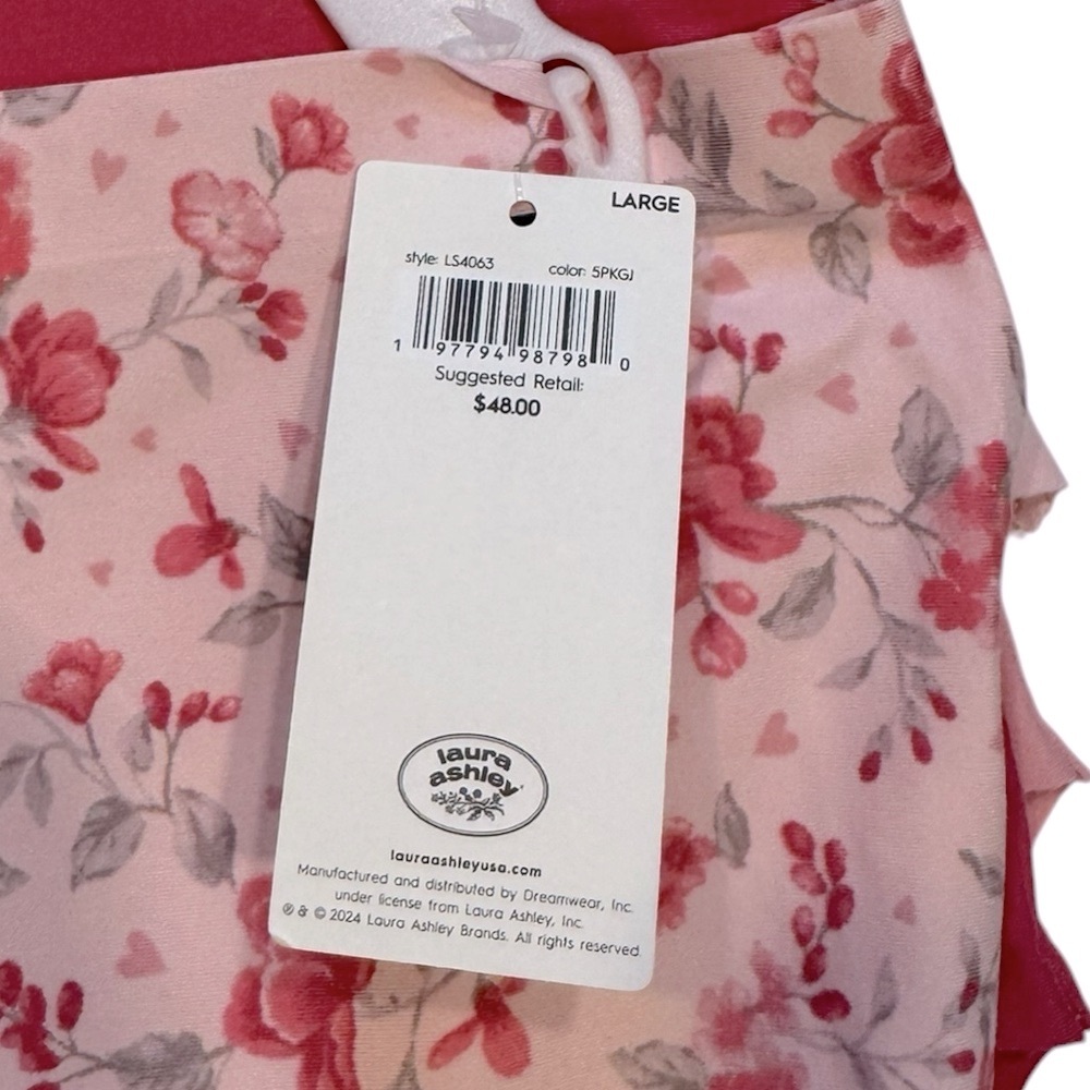LAURA ASHLEY 5 Pack Super Soft No Show Panties Floral Pink NWT Large - Picture 6 of 13